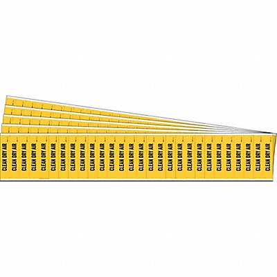 BRADY 91914PK Pipe Marker Yellow Clean Dry Air PK5