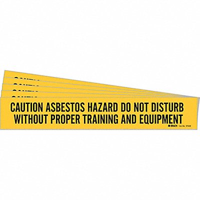 BRADY 97628PK Pipe Marker Caution Asbestos Hazard PK5