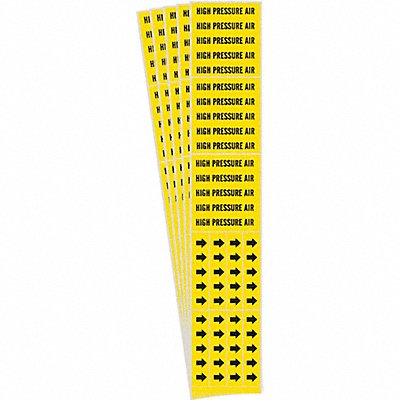 BRADY 71353CPK Pipe Marker Black High Pressure Air PK5