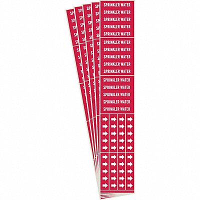 BRADY 72693CPK Pipe Marker White Sprinkler Water PK5