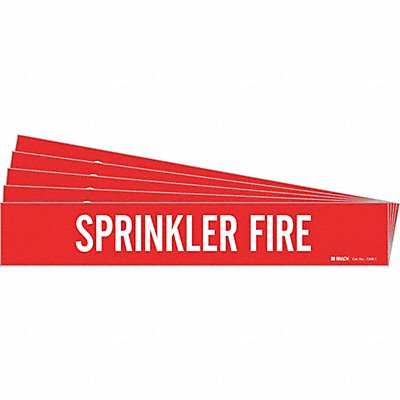 BRADY 72681PK Pipe Marker White Sprinkler Fire PK5