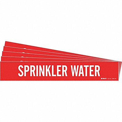 BRADY 72691HVPK Pipe Marker White Sprinkler Water PK5
