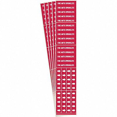 BRADY 71073CPK Pipe Marker Fire Auto Sprinklers PK5