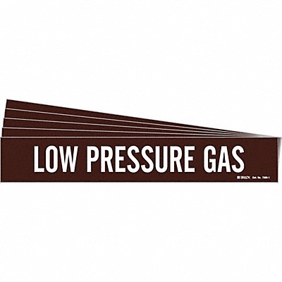 BRADY 73881PK Pipe Marker White Low Pressure Gas PK5