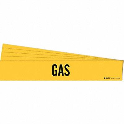 BRADY 71191HVPK Pipe Marker Adhesive Black Gas PK5