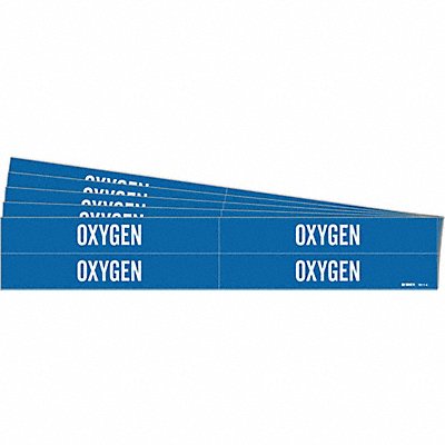 BRADY 72114PK Pipe Marker Adhesive White Oxygen PK5