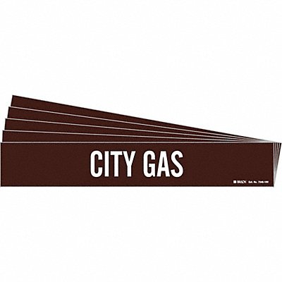 BRADY 73461HVPK Pipe Marker Adhesive White City Gas PK5