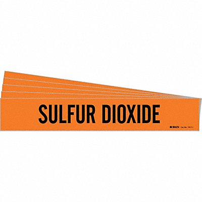 BRADY 74171PK Pipe Marker Black Sulfur Dioxide PK5
