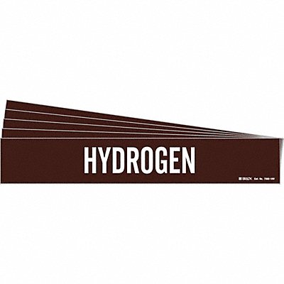 BRADY 73821HVPK Pipe Marker Adhesive White Hydrogen PK5