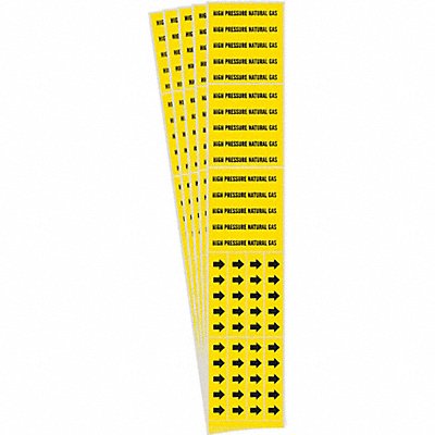 BRADY 71393CPK Pipe Marker Hi-Pressure Natural Gas PK5