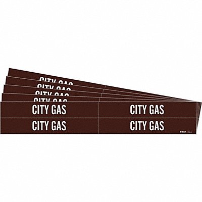 BRADY 73464PK Pipe Marker Adhesive White City Gas PK5