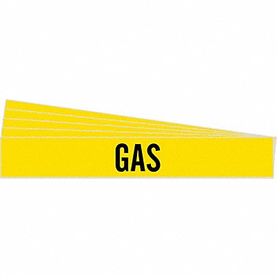 BRADY 83432PK Pipe Marker Adhesive Black Gas PK5
