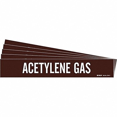 BRADY 73171PK Pipe Marker White Acetylene Gas PK5