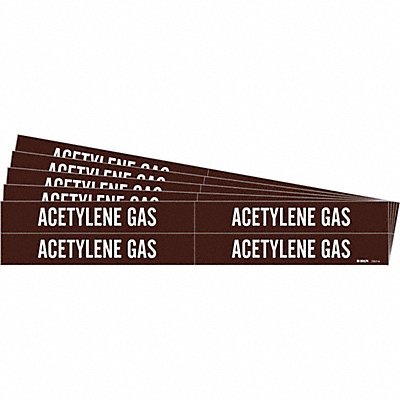 BRADY 73174PK Pipe Marker White Acetylene Gas PK5
