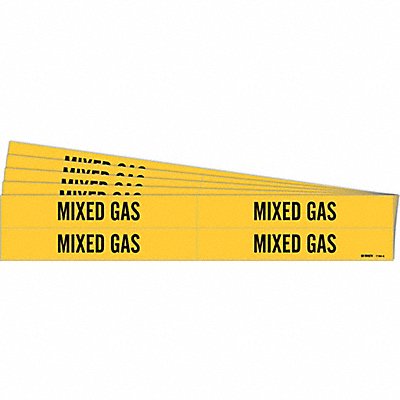 BRADY 71944PK Pipe Marker Adhesive Black Mixed Gas PK5