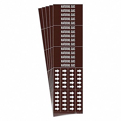BRADY 73953CPK Pipe Marker White Natural Gas PK5