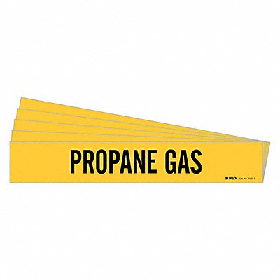 BRADY 72271PK Pipe Marker Black Propane Gas PK5