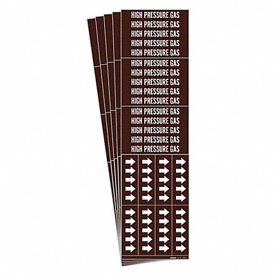 BRADY 73683CPK Pipe Marker White High Pressure Gas PK5