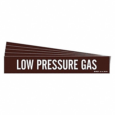 BRADY 73881HVPK Pipe Marker White Low Pressure Gas PK5