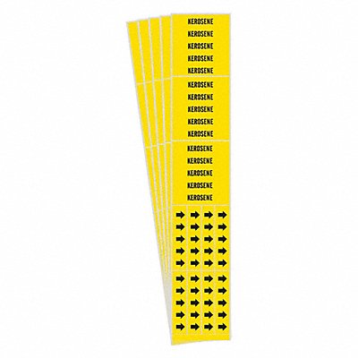 BRADY 71693CPK Pipe Marker Adhesive Black Kerosene PK5