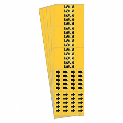 BRADY 71203CPK Pipe Marker Adhesive Black Gasoline PK5