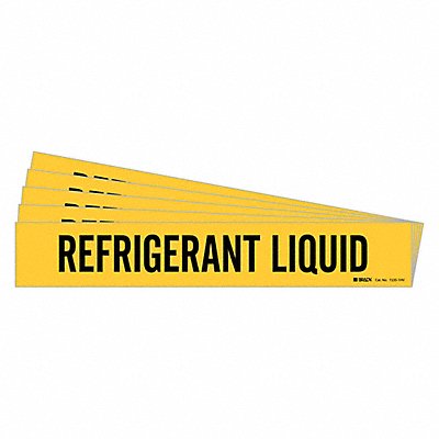 BRADY 72351HVPK Pipe Marker Black Refrigerant Liquid PK5