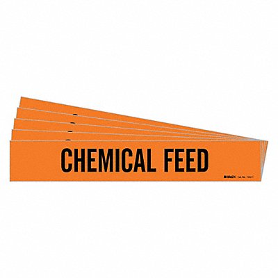 BRADY 73421PK Pipe Marker Black Chemical Feed PK5