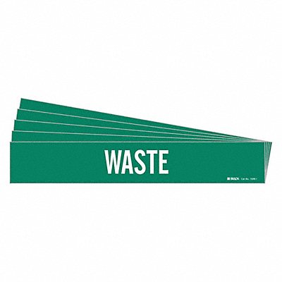 BRADY 72991PK Pipe Marker Adhesive White Waste PK5