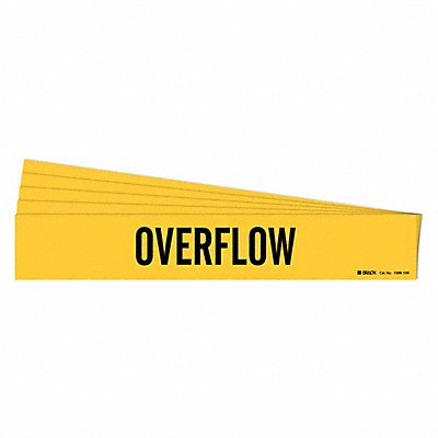 BRADY 72081HVPK Pipe Marker Adhesive Black Overflow PK5