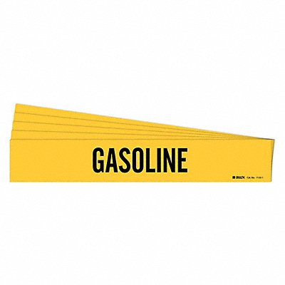 BRADY 71201PK Pipe Marker Adhesive Black Gasoline PK5