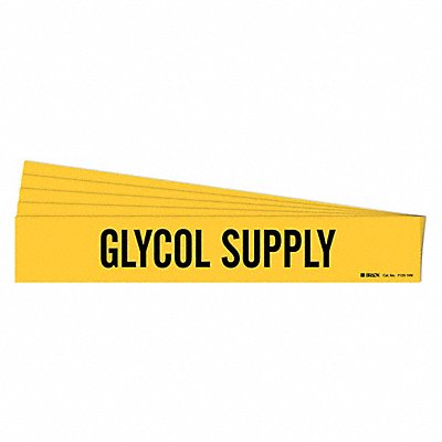 BRADY 71231HVPK Pipe Marker Black Glycol Supply PK5