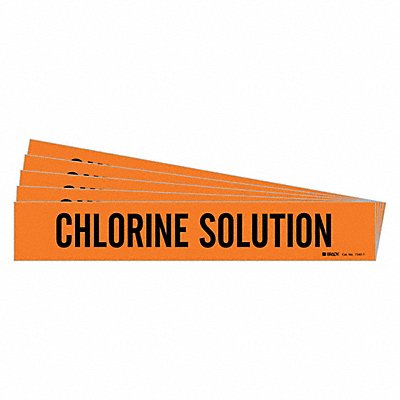 BRADY 73451PK Pipe Marker Black Chlorine Solution PK5