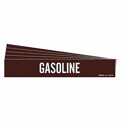 BRADY 73591HVPK Pipe Marker Adhesive White Gasoline PK5