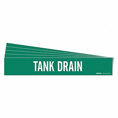 BRADY 74191HVPK Pipe Marker White Tank Drain PK5