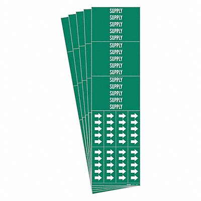 BRADY 72823CPK Pipe Marker Adhesive White Supply PK5