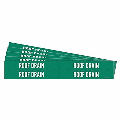 BRADY 72474PK Pipe Marker White Roof Drain PK5