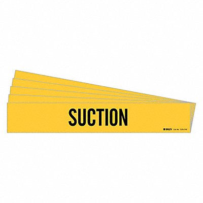 BRADY 72761HVPK Pipe Marker Adhesive Black Suction PK5