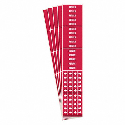 BRADY 72433CPK Pipe Marker Adhesive White Return PK5
