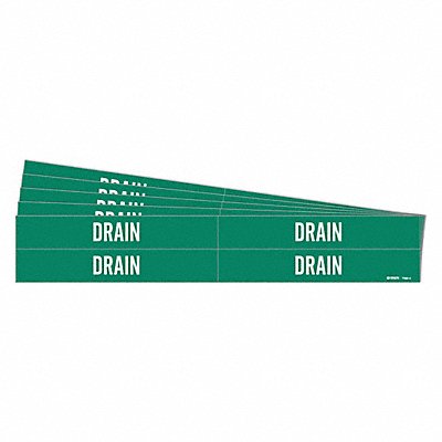 BRADY 70904PK Pipe Marker Adhesive White Drain PK5