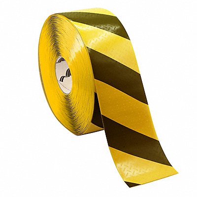 MIGHTY LINE MTH470 Floor marking Black/Yellow 4inx4in Roll