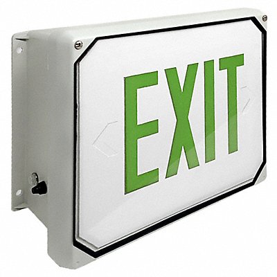 BIG BEAM E4XL1GW Exit Sign LED Green Letter Color 1 Face