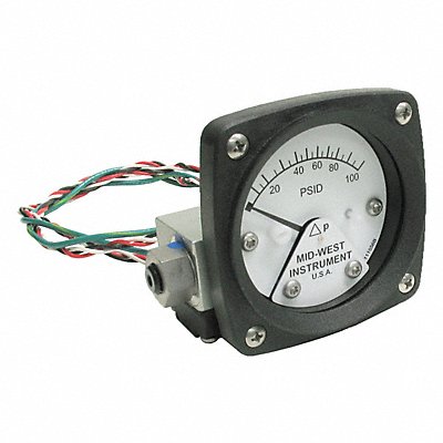 MIDWEST INSTRUMENT 120AA00OAA100P Differential Pressure Gauge and Switch