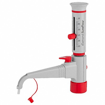 GLOBE SCIENTIFIC GBTDR25 Bot Top Dispenser Min 0.25 mL-Max 2.5 mL
