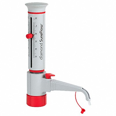 GLOBE SCIENTIFIC GBTDR25 Bot Top Dispenser 25mL Min 2.5 mL-Max 25 mL