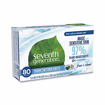 SEVENTH GENERATION 10732900000000 Fabric Softener Sheets Sheet 80 ct PK4