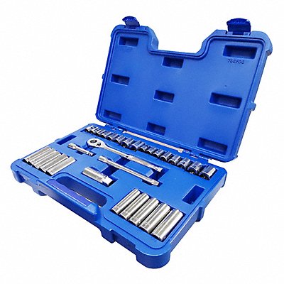 WESTWARD 786F06 Socket Wrench Set Chrome 12Pt