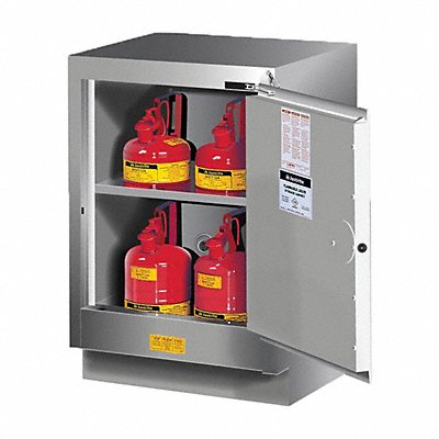 JUSTRITE 882404 Cabinet 15 gal Flammable Silver