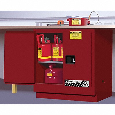JUSTRITE 892301 Cabinet Steel 1 Shelves Red