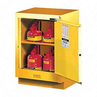 JUSTRITE 882420 Cabinet 15 gal Flammable Yellow