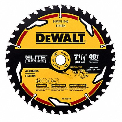 DEWALT DWAW71440 Circular Saw Blade 7 1/4 in 40 Teeth